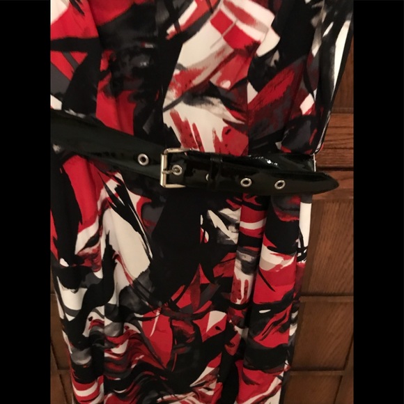 EUC MICHAEL KORS PRINT DRESS w/ACCENT GATHERS SZ 6 - Picture 4 of 6